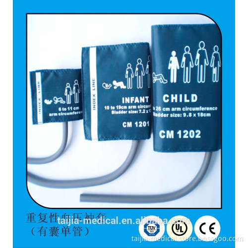 hospital single hose TPU NIBP blood pressure cuff with bladder